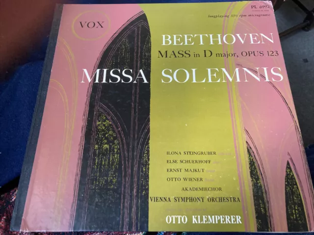 Vintage Vinyl: Vox, Beethoven, Mass In D Major, Op. 123, Otto Klemperer