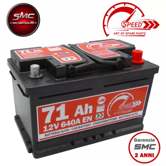 BATTERIA AUTO SPEED L3B 71 Ah 640A EN = FIAMM 71 AH DX + BASSA 2