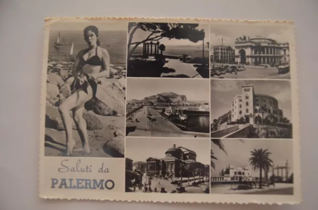 Greetings From Palermo, Italy Multi-View Postcard (POSTED)