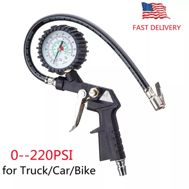 Car Pressure Gauge Dual Head Chuck Air Compressor Tools With Tire Inflator Air