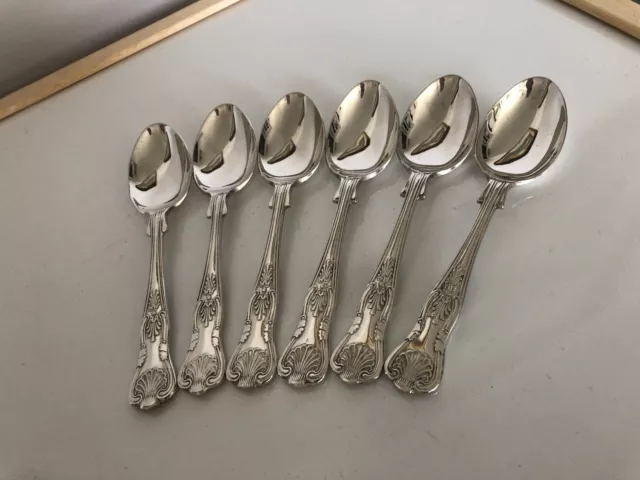 6 Kings Pattern Double Struck Silver Plated Tea Spoons 5.25" (Spts-47)