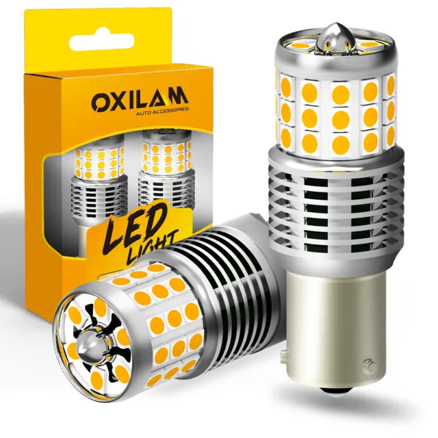 OXILAM BAU15S 1156PY Anti Hyper Flash Amber LED Turn Signal Light Error Free