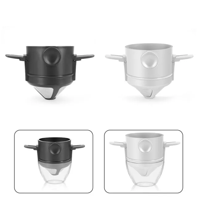 Tragbarer Kaffeetrichter aus rostfreiem Stahl Wiederverwendbarer Kaffeefilter+