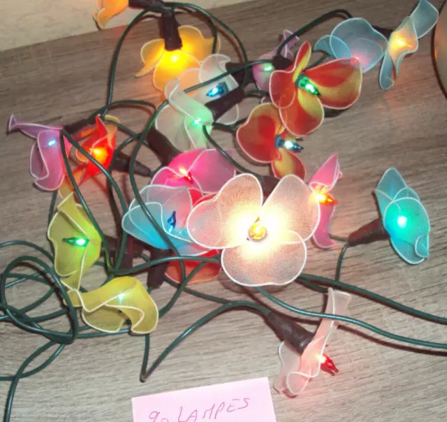 ANCIENNE GUIRLANDE ÉLECTRIQUE de Noël 20 Lampes non clignotante EUR 35