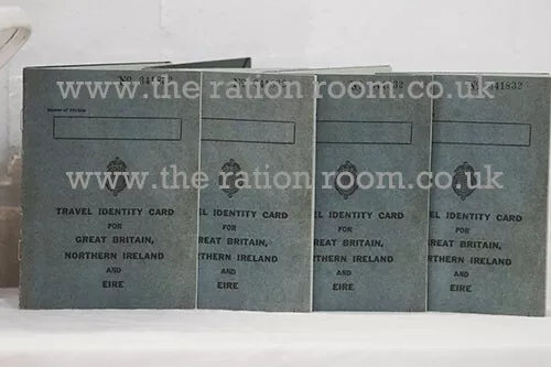 1940s-WW2- Wartime-Re enactment-Musuem Replica TRAVEL IDENTITY Cards SET OF 4