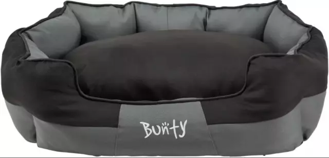 Bunty Anchor Pet Cat Dog Bed Soft Calming Small Black Grey