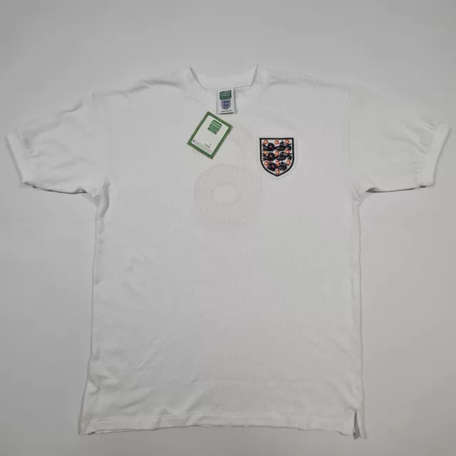 Score Draw England 70 Home Jersey Mens White XL Short Sleeve Cotton Top Retro