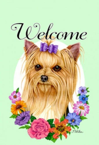 Welcome House Flag - Yorkshire Terrier Yorkie 63010