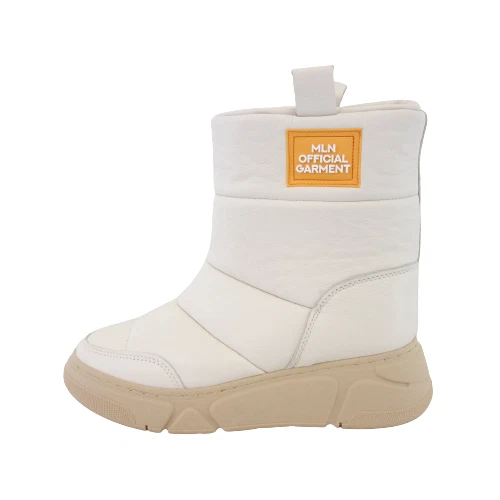 Meline Mln Chaussures Femmes Hiver Bottes Bottines en Cuir Crème Chaud Neuf