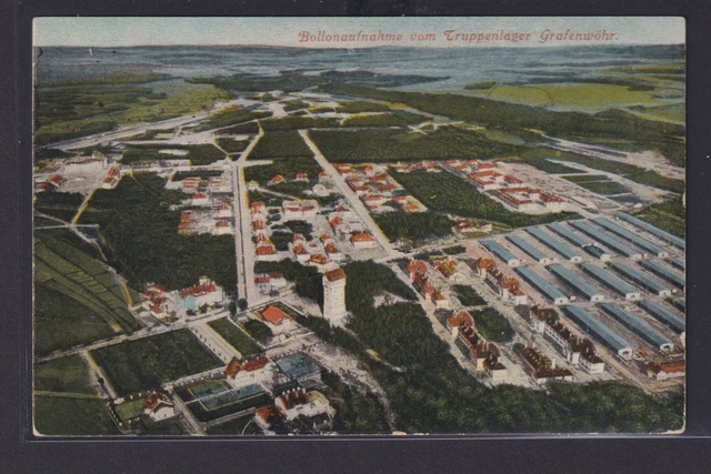Ansichtskarte Militaria Ballonaufnahme Grafenwöhr n. Landau Truppenlager