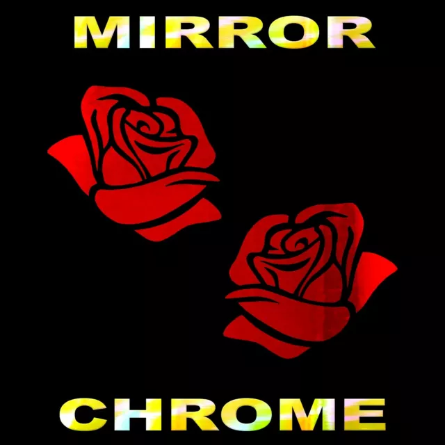Rose Sticker 2 Pack - Rosebud Floral Decal - Select Chrome Color And Size
