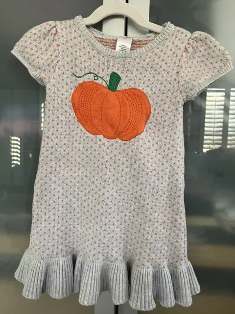 GYMBOREE 3T Girl HAPPY HARVEST SHOP ORANGE HALLOWEEN PUMPKIN SWEATER DRESS