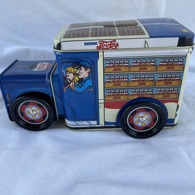 Pepsi Tin Delivery Truck Bank 7'' Long X 4'' High X 3'' Wide