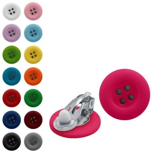 Bonito Clips de Oreja Botones Botón Muchos Colores Colorido Pendientes de Botón
