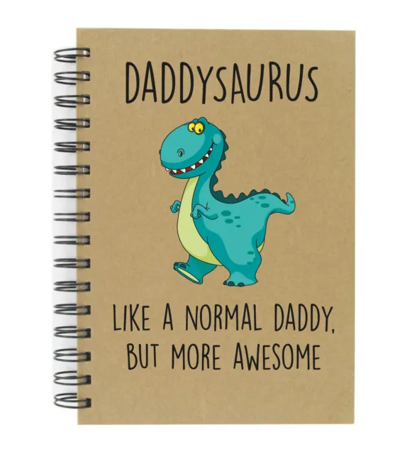 Daddysaurus Like A Normal Daddy But More Awesome A5 Kraft Notebook Lined Pad