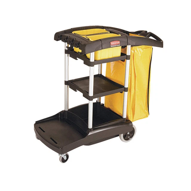 RUBBERMAID COMMERCIAL PRODUCTS FG9T7200BLA Janitor Cart,44 in H,34 gal Cap.
