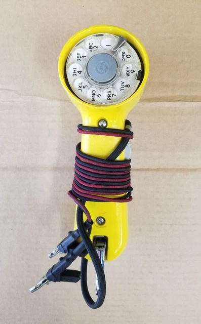 Vintage Yellow Bell System Western Electric Lineman's Test Butt Set Rotary Dial