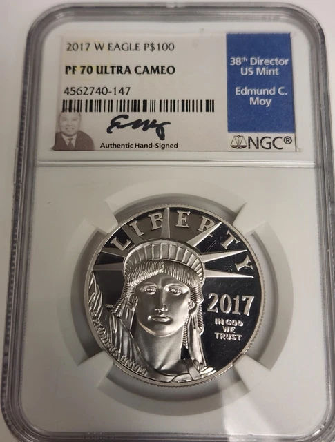 2019 $100 1 oz Proof Platinum American Eagle Coin NGC PF70 UC Moy Signature