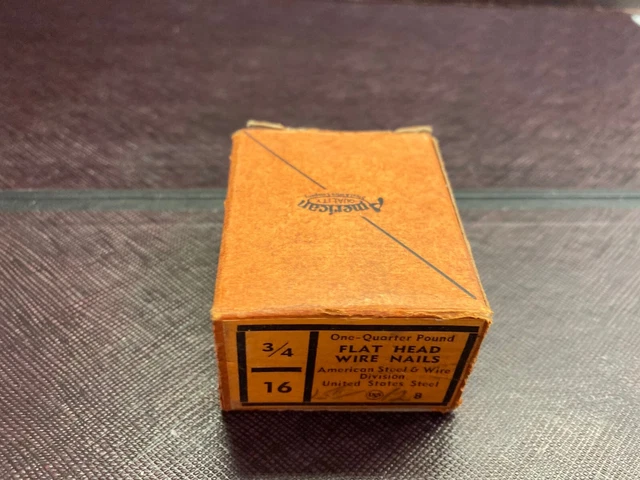 VTG US Steel American Steel and Wire 3/4 Flat head wire Nails with box