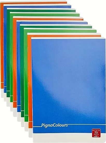 Maxi quaderno Pigna Colours 02298864M - Rigatura 4M - Formato A4 -  Confezione 10 quaderni ass.