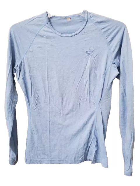 Icebreaker Women's Blue Merino Wool Base Layer Long Sleeve T-Shirt Size XL