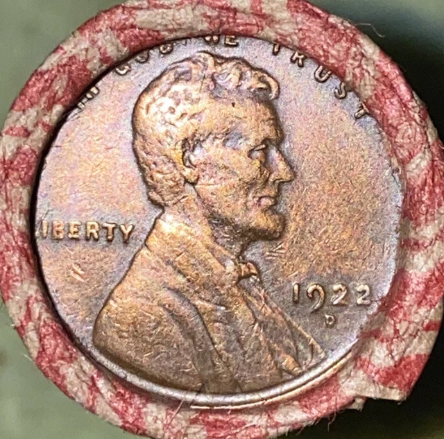 1 US Lincoln Wheat Cent 1C Penny Roll 1922-D/1912-D (50 Coins) 40%+ Pre-1940