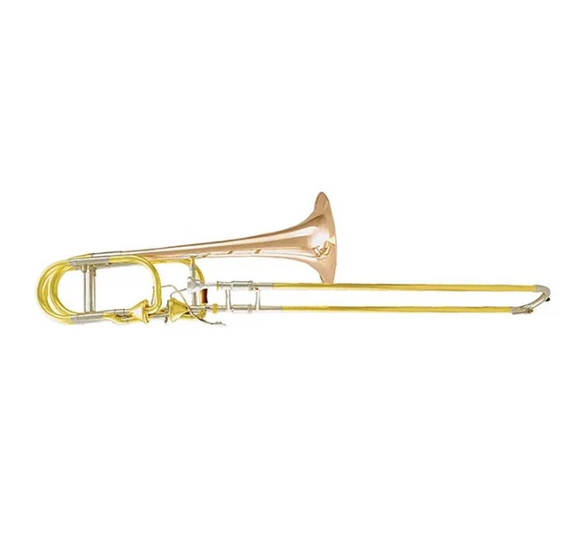 Double Thayer Valves Bass Trombone Bb/F/Eb/D Keys Gold Brass Bell Bore 14.2mm