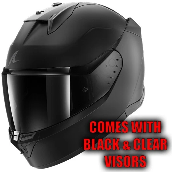 Shark D-Skwal 3 Dark Shadow Matt Schwarz ECE 22.06 Motorradhelm + Dunkelvisier
