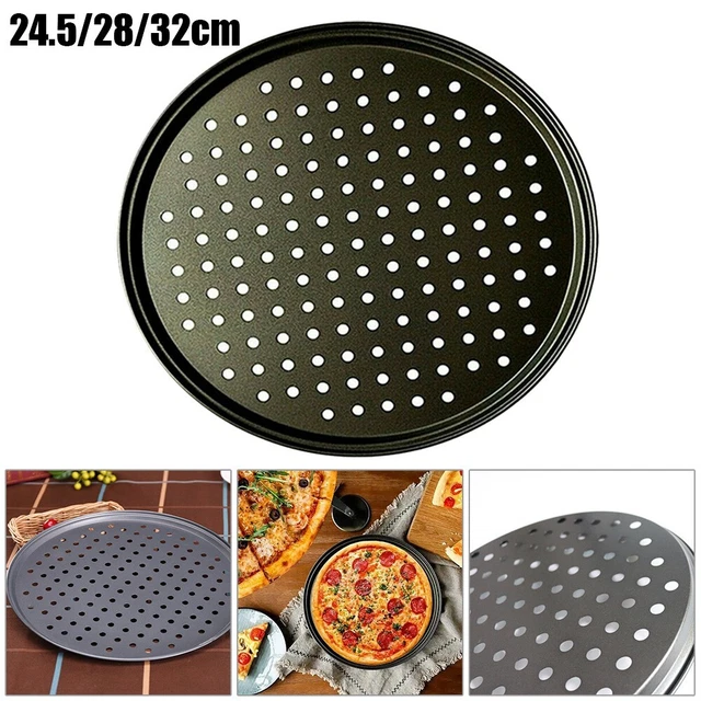 Pizza Poêle Perforé Cuisson Poêle Acier Carbone Rond Forme Tout Neuf
