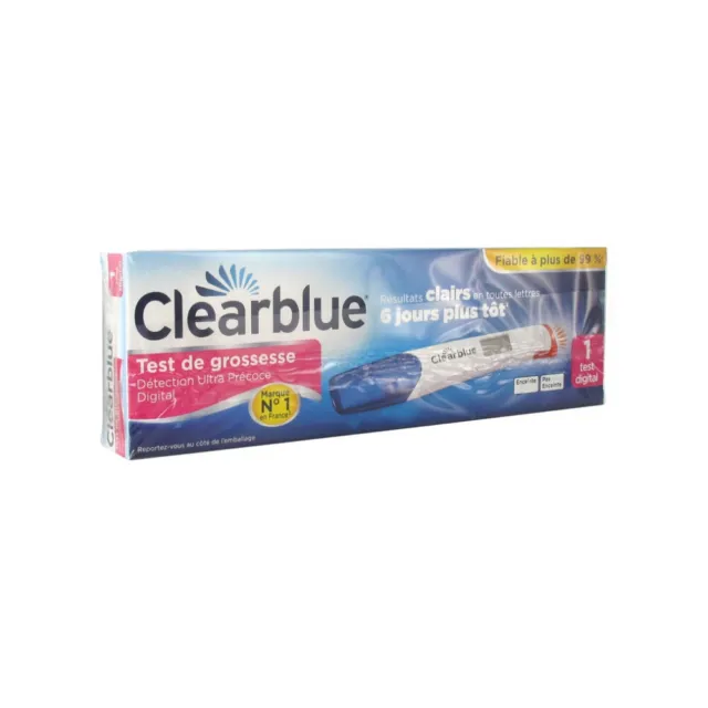 Clearblue Test de Grossesse Détection Ultra Précoce Digital Boite de 1