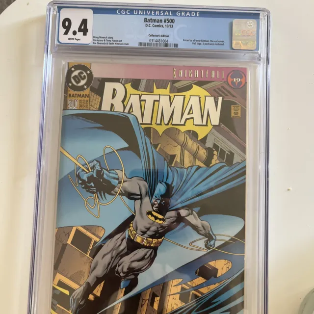 BATMAN #500 CGC 9.4 Near Mint White Pages DC Comics