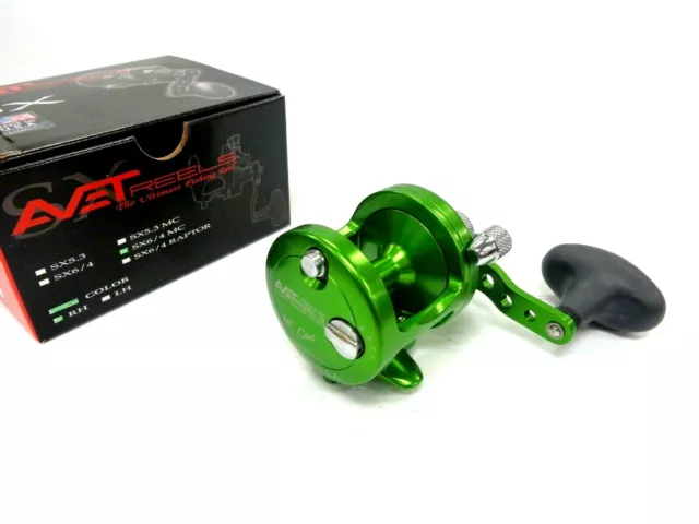 Avet SX6/4 MC Cast Two-Speed Lever Drag Casting Reel SX6/4MC Right Hand GREEN