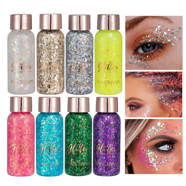 OMBRETTO GLITTER FESTIVAL beauty gel glitter viso corpo trucco T EUR 5,97 -  PicClick IT