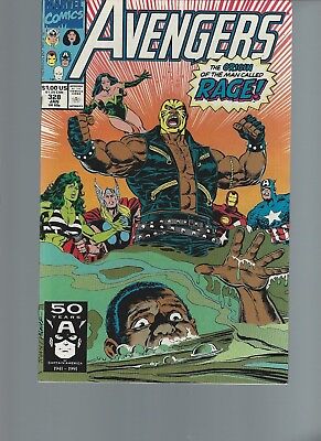 The Avengers #328 (Jan 1991, Marvel) VF/NM 9.0 Origin of Rage