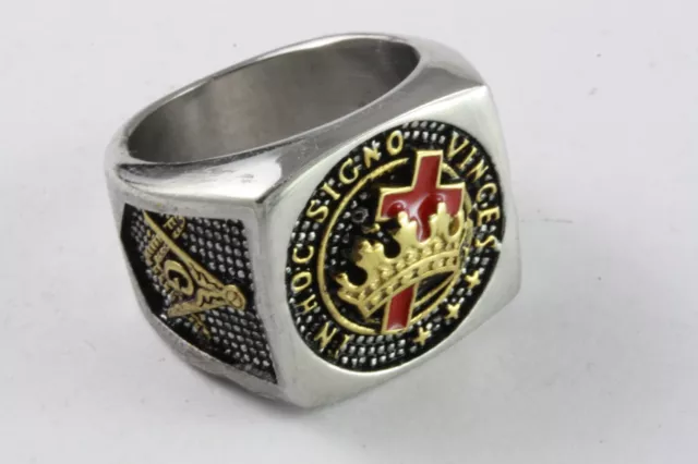 Masonic Tempelritter Freimaurer Kreuzritter Templar Knights Siegelring / 474