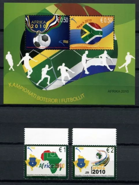 Kosovo 2010 Football World Cup South Africa Soccer World Cup 158-159 Block 16 MNH