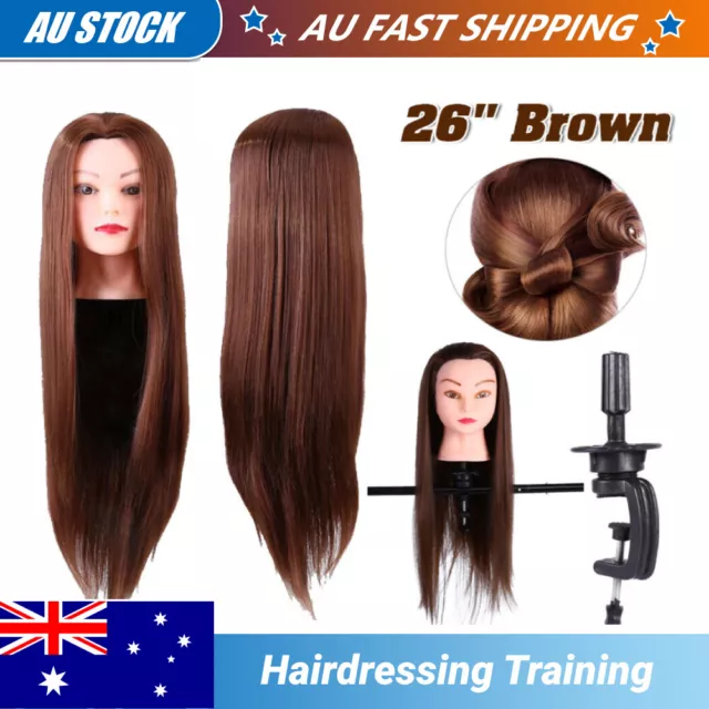 26" Salon Hair Hairdressing Training Head Practice Mannequin Doll W/ Clamp AU