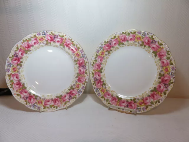 2 Royal Albert Serena 10 1/4 in dinner plates England   excellent