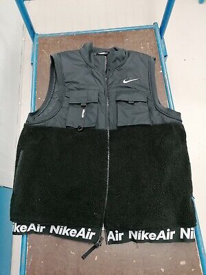 Nike Air Sherpa Pile Gilet Nero Grigio Uomo Taglia xl immacolata condizione