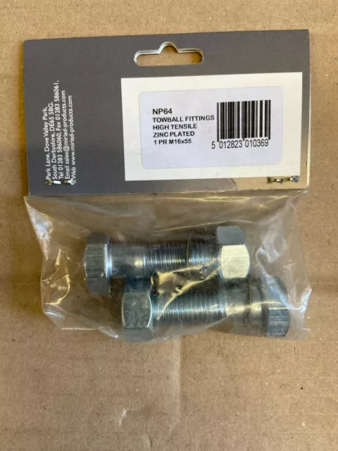 Caravan/Motorhome/Trailer  Maypole M16 X 55 Mm Towball Nuts And Bolts