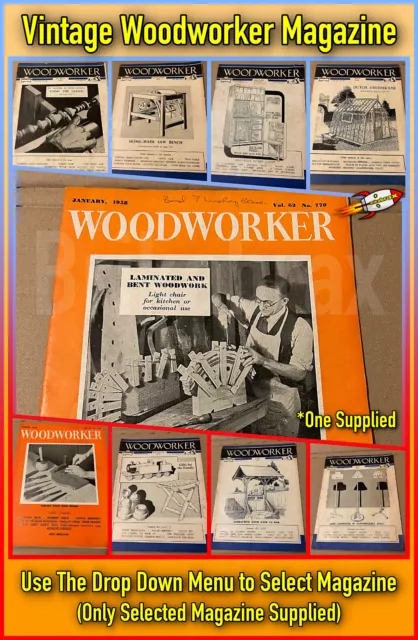 Vintage Woodworker Magazine 1950s Wood Working Carpentry Magazine (Select Item)