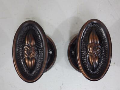 Superior brass 27062 antique copper Nouveau,Deco knob set,2 knobs and backplates 2