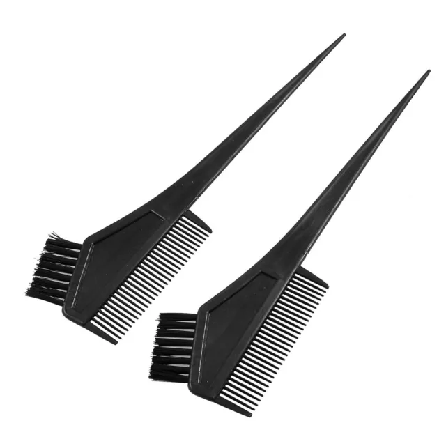 Straight Bristle Synthetic Hair Dye Tint Color Coloring Brush Comb Black 2 Pcs