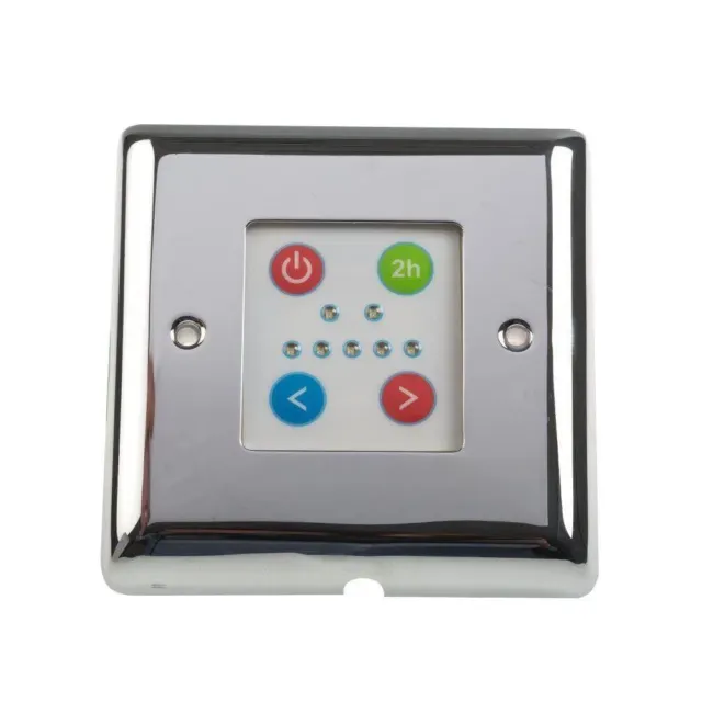 Controlador de pared termostático cromado con impulso de 2 horas - rieles de toalla y radiadores