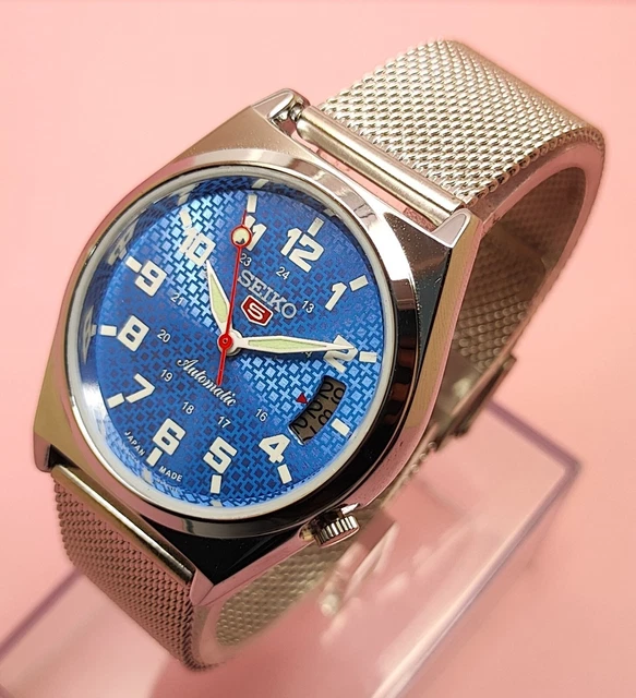 Seiko 5 automatic men's steel day/date vintage japan made watch run order