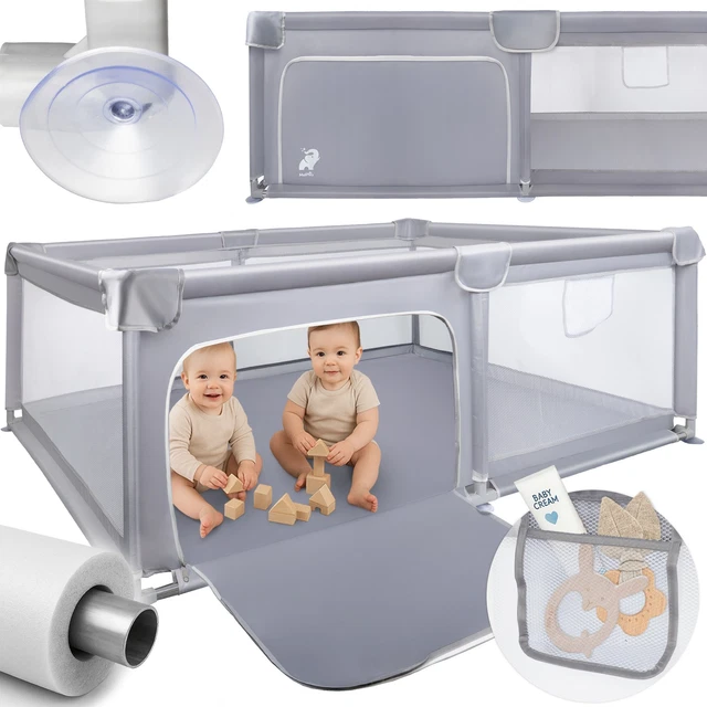 MalPlay Parc Bébé 120 X 180 Cm Avec Filet Respirant, Grille D'éveil