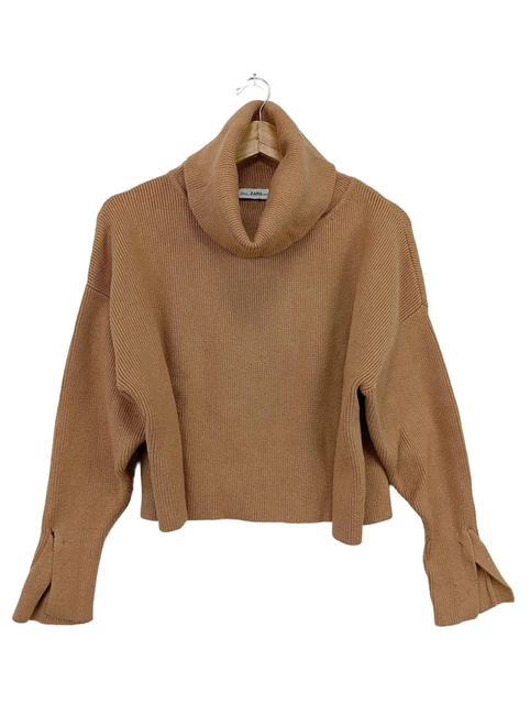 ZARA Pull-over à col roulé Dames Pull T EU 36 brun style décontracté ZARA Pull-over à col roulé Dames Pull T EU 36 brun style décontracté