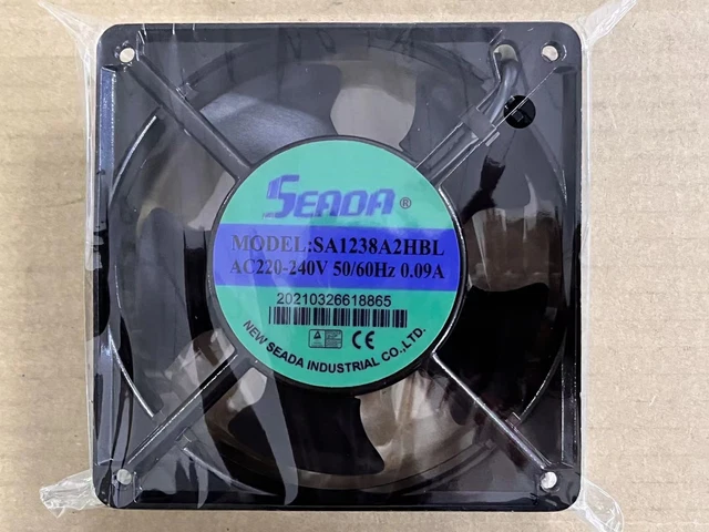 Ventilateur Axial SEADA SA1238A2HSL 12cm - 220-240V, 0.09A, Neuf (éventuels Petits Défauts D'usine)