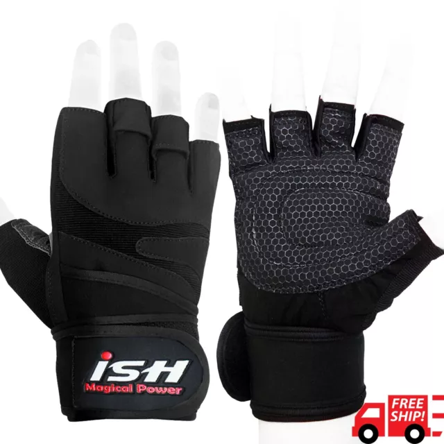 Gants d'haltérophilie gymnastique cuir entraînement exercice musculation fitness 2