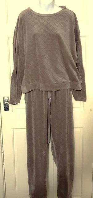 PRIMARK ladies XL/18-20 fleece DIAMOND EMBOSSED PYJAMAS mocha BNWOT/BNWT